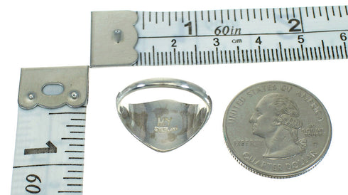 Sterling Silver Turquoise Inlay Ring Size 5-1/4 FX91816